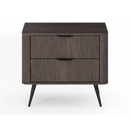 Szafka nocna z szufladami ryflowana listwa VIRGO dąb dunin + czarny